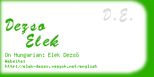 dezso elek business card